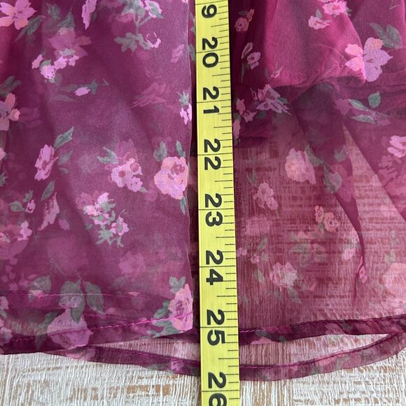 Altar'd State Burgundy Floral Baby Doll Mini Dress with Smocking size small - Picture 7 of 10